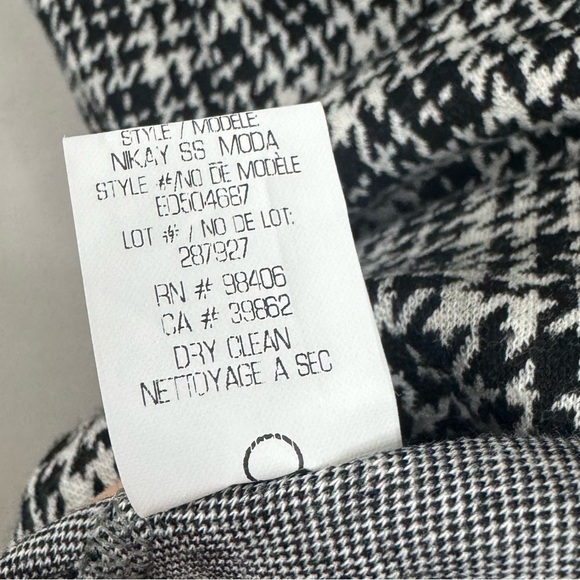 Theory Womens Black White Houndstooth Wool Blend Nikay Moda Mini Dress Size 6 - Picture 11 of 11